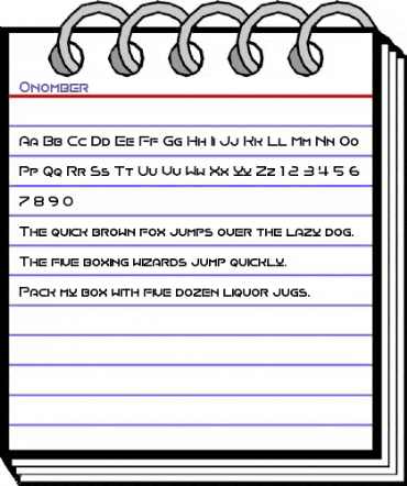 Onomber Regular animated font preview