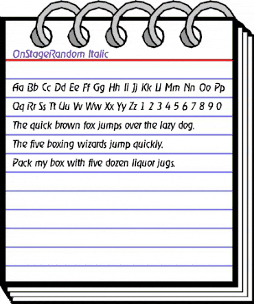 OnStageRandom Italic animated font preview