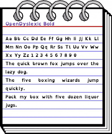 OpenDyslexic Bold animated font preview
