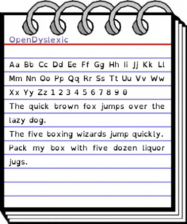OpenDyslexic Regular animated font preview OpenDyslexic Regular animated font preview