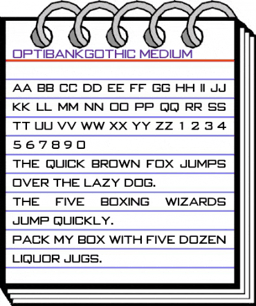 OPTIBankGothic Medium animated font preview OPTIBankGothic Medium animated font preview