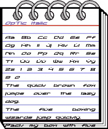 OpTic Italic animated font preview