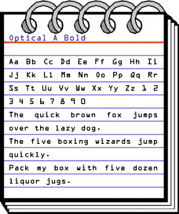 Optical A Bold animated font preview