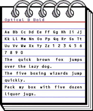 Optical B Bold animated font preview Optical B Bold animated font preview