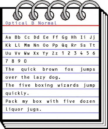 Optical B Normal animated font preview Optical B Normal animated font preview