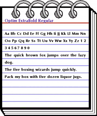 Optim ExtraBold Regular animated font preview