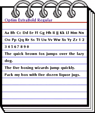 Optim ExtraBold Regular animated font preview Optim ExtraBold Regular animated font preview