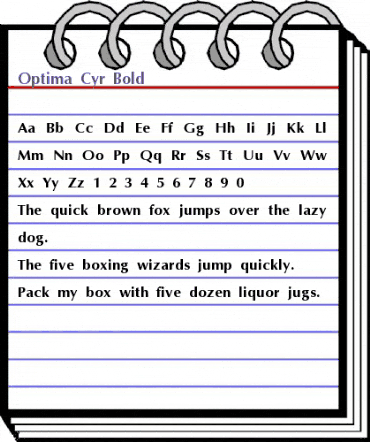 Optima Cyr Bold animated font preview