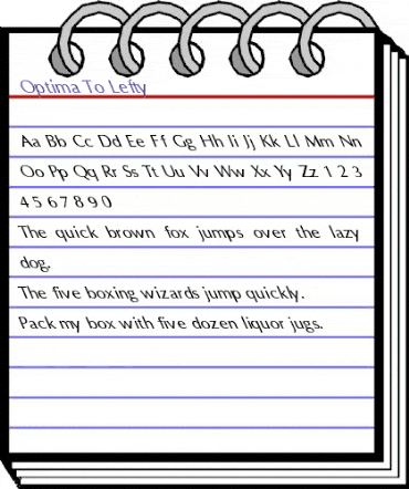 Optima To Lefty Regular animated font preview