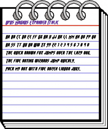 Opus Magnus Expanded Italic Expanded Italic animated font preview Opus Magnus Expanded Italic Expanded Italic animated font preview