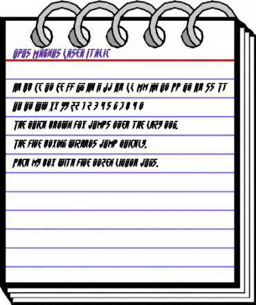 Opus Magnus Laser Italic Italic animated font preview Opus Magnus Laser Italic Italic animated font preview