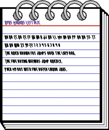 Opus Magnus Leftalic Italic animated font preview