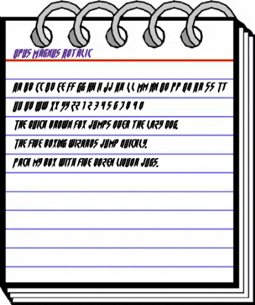 Opus Magnus Rotalic Italic animated font preview Opus Magnus Rotalic Italic animated font preview