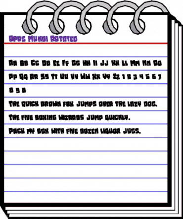 Opus Mundi Rotated Regular animated font preview Opus Mundi Rotated Regular animated font preview