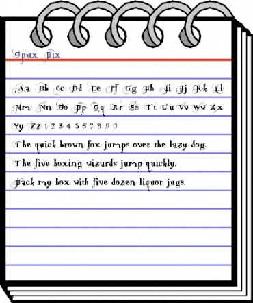 Opus Pix Regular animated font preview