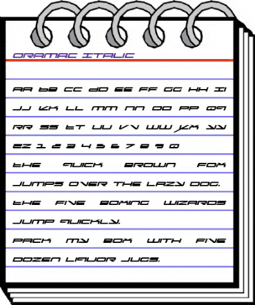 Oramac Italic Italic animated font preview Oramac Italic Italic animated font preview