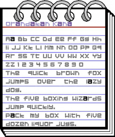 Orandakan Kana Regular animated font preview Orandakan Kana Regular animated font preview