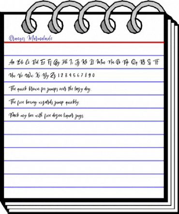 Oranges Marmalaide Regular animated font preview