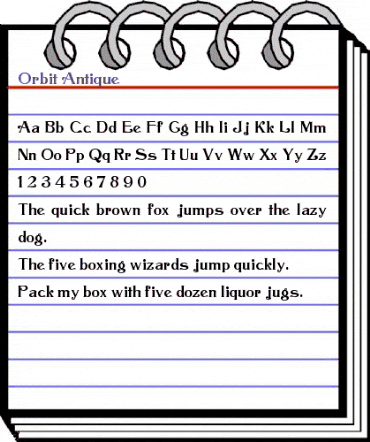 Orbit Antique Regular animated font preview