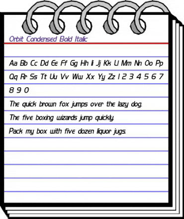 Orbit-Condensed Bold Italic animated font preview Orbit-Condensed Bold Italic animated font preview