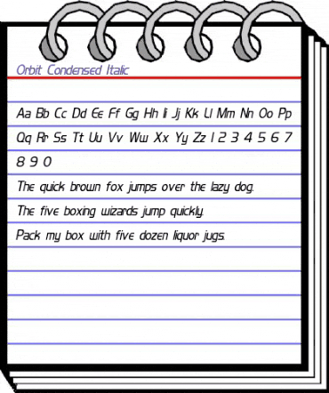 Orbit-Condensed Italic animated font preview Orbit-Condensed Italic animated font preview