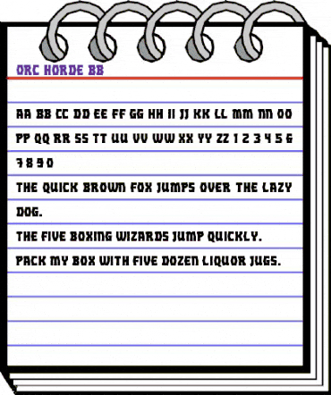 Orc Horde BB Regular animated font preview