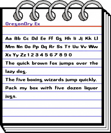 OregonDry Ex Regular animated font preview