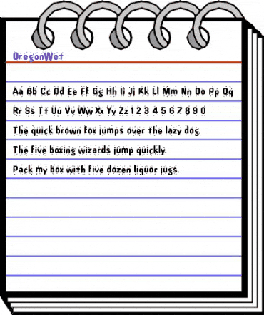 OregonWet Regular animated font preview