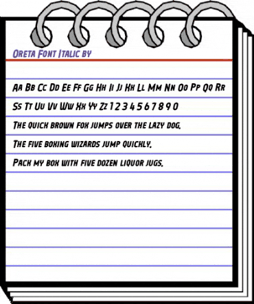 Oreta Italic animated font preview Oreta Italic animated font preview