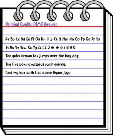 Original Quality DEMO Regular animated font preview Original Quality DEMO Regular animated font preview