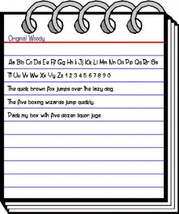 Original Woody Regular animated font preview