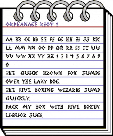 Orphanage Riot 1 animated font preview