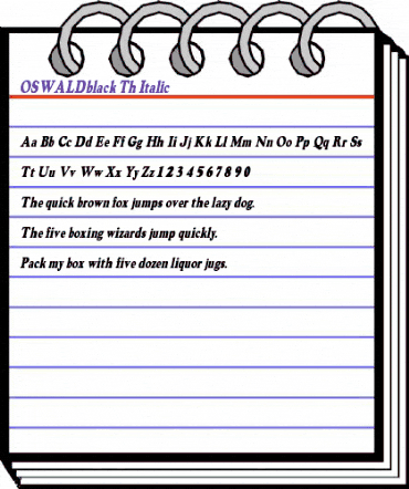 OSWALDblack Th Italic Italic animated font preview