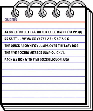 Ouders Regular animated font preview