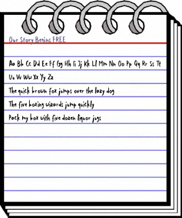 Our Story Begins FREE Regular animated font preview