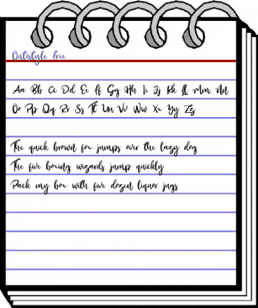 Outistyle Free Personal Use Regular animated font preview