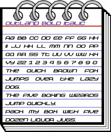 Outland Bold Italic animated font preview Outland Bold Italic animated font preview