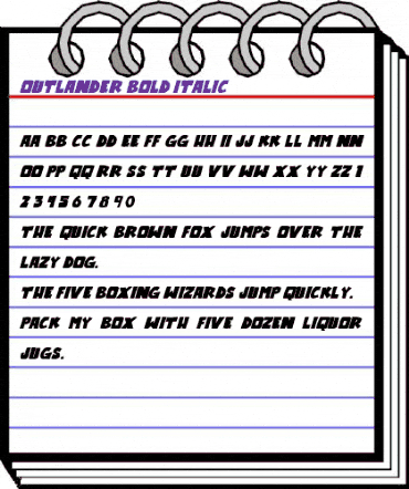 Outlander Bold Italic animated font preview Outlander Bold Italic animated font preview