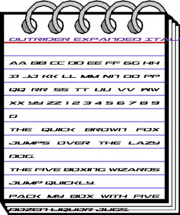 Outrider Expanded Italic Expanded Italic animated font preview Outrider Expanded Italic Expanded Italic animated font preview