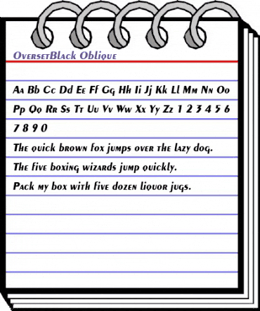 OversetBlack Oblique animated font preview OversetBlack Oblique animated font preview