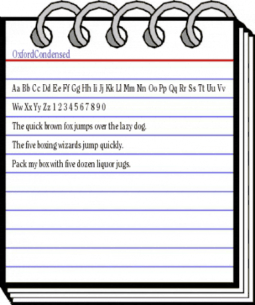 OxfordCondensed Regular animated font preview