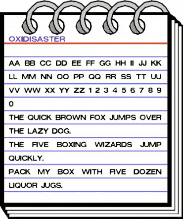 OXIDISASTER Regular animated font preview OXIDISASTER Regular animated font preview