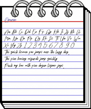 Oyange Regular animated font preview