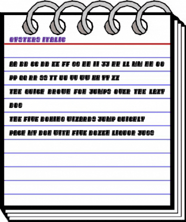 Oysters Italic animated font preview