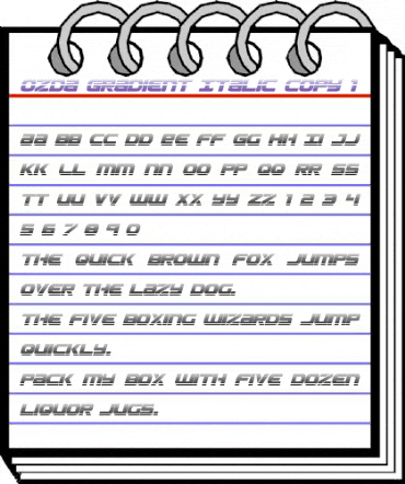 Ozda Gradient Italic Italic animated font preview Ozda Gradient Italic Italic animated font preview