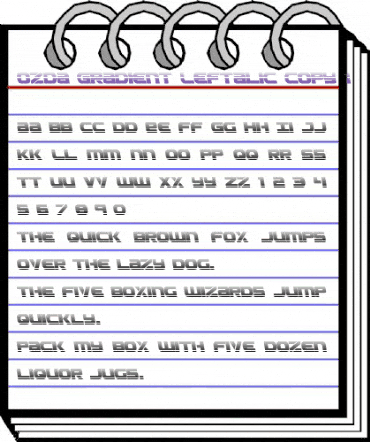 Ozda Gradient Leftalic Italic animated font preview Ozda Gradient Leftalic Italic animated font preview