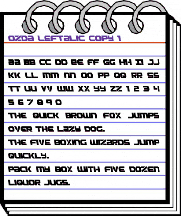 Ozda Leftalic Italic animated font preview