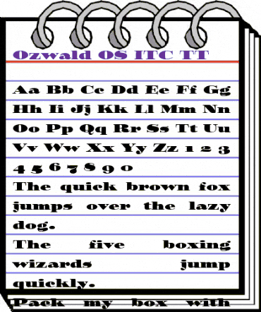 Ozwald OS ITC TT Regular animated font preview