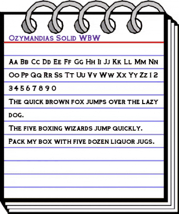 Ozymandias Solid WBW Regular animated font preview
