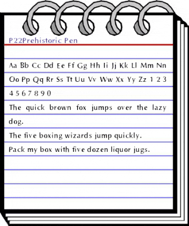 P22Prehistoric Pen animated font preview